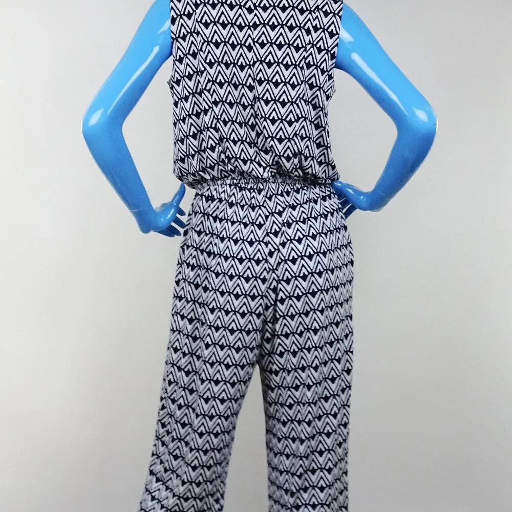 EnFocus Studio Slimming Jumpsuit 10 M Pant Romper Tribal Sleeveless Geometric - Picture 5 of 5